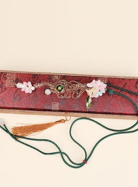 中国风汉服复古链条长项链花朵项链可调节旗袍项链绳七夕古风礼物