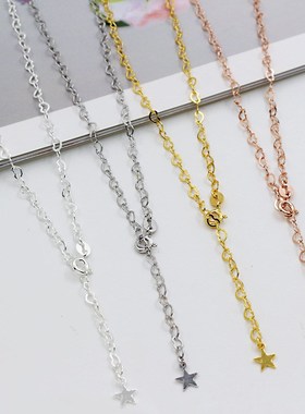 S925纯银心形链条毛衣链手脚链DIY可以调节爱心项链手链可挂吊坠