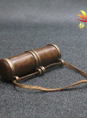 复古纯铜紫铜尼泊尔纯手工嘎乌盒管状长形项坠吊坠挂件挂饰藏饰