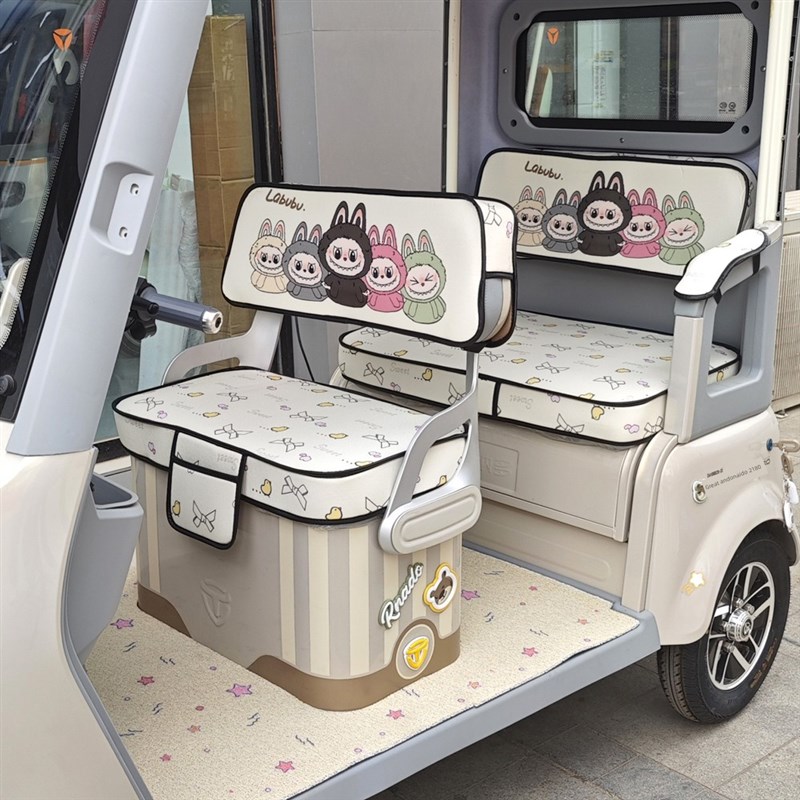 雅迪CL6三轮车专用座套全包围棉麻皮革坐垫座套脚垫YD1000DZK-40C - 图3