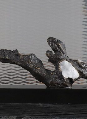 现代新中式雕塑摆件办公室酒店会所样板间客厅书架售楼处软装饰品