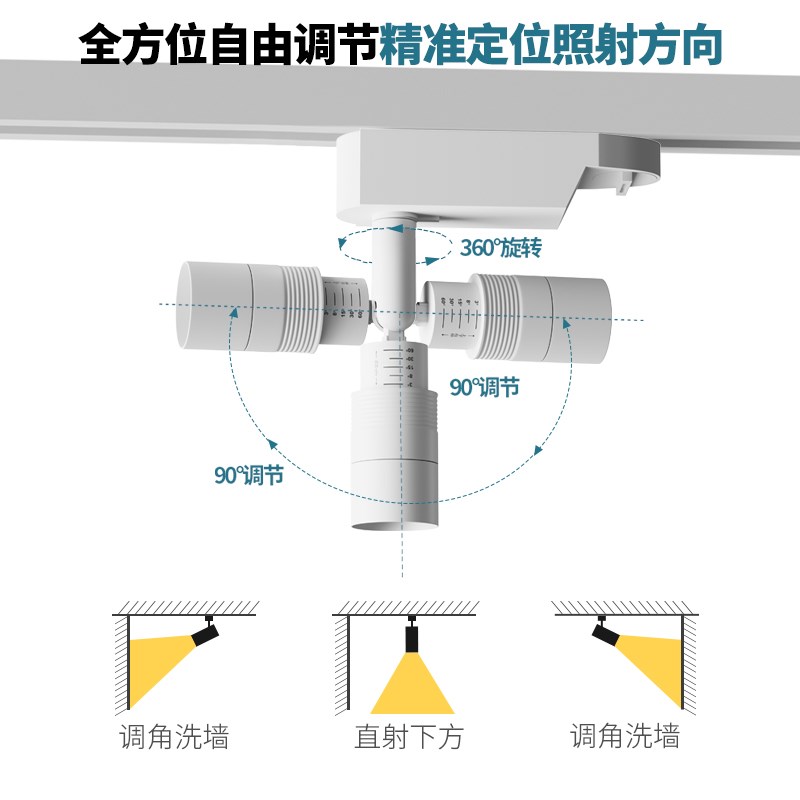 一束聚光射灯明装可调焦3-50度小角度茶室博物馆氛围餐厅轨道灯 - 图3
