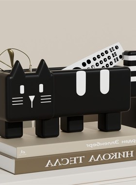 可爱猫咪入门钥匙收纳玄关摆件卧室梳妆台收纳盒客厅遥控器装饰品