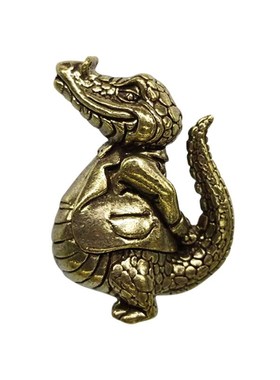 实心黄铜貔貅麒麟摆件办公桌面古玩手把玩件宗教摆件 茶宠摆件