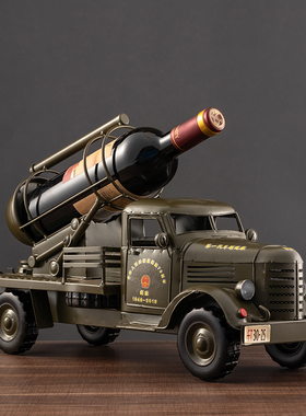 创意红酒架摆件家用装p饰品酒柜装饰红酒杯收纳架解放卡汽车红酒