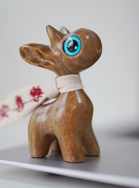 Joe的c小作坊\一鹿(路)绿檀木香香的桌面祈愿小摆件礼物