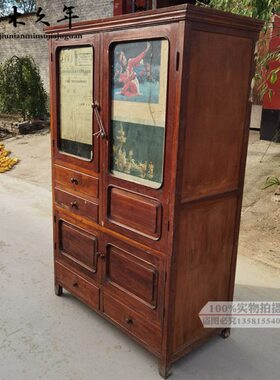 怀旧老物件老衣柜旧柜子老木柜7080年代旧家具玻璃衣柜老式旧货