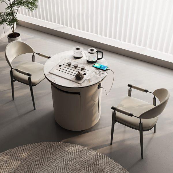 轻奢阳台可移动小茶台家用小型茶车边柜岩板现代圆形茶桌椅组合,淘宝优惠券,粉丝福利购,淘宝优惠卷