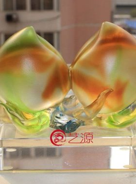 琉璃摆件创意家居装饰品福寿桃长辈老人爷爷奶奶生日祝寿礼品礼物