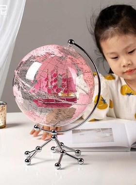 轻办公室高档摆件透n明地球仪新款桌面家居奢装饰品电视柜摆设客