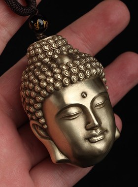 全铜魔佛一念f之间手把件随身盘玩佛头汽车挂件男士解压文玩工艺