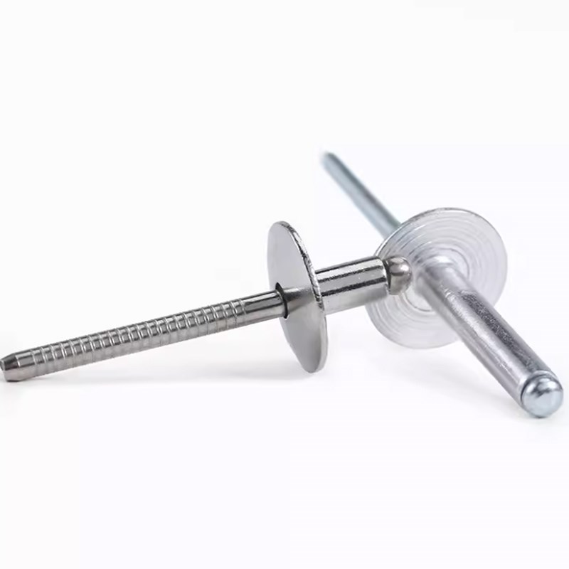 304不锈钢大帽抽芯铝拉钉开口型扁圆头铝铆钉铝拉钉沿MR3.2M4.8M5 - 图1