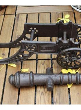 覆古怀旧创意个性l铸铁工艺品铁质大炮家居酒店会所装饰摆件