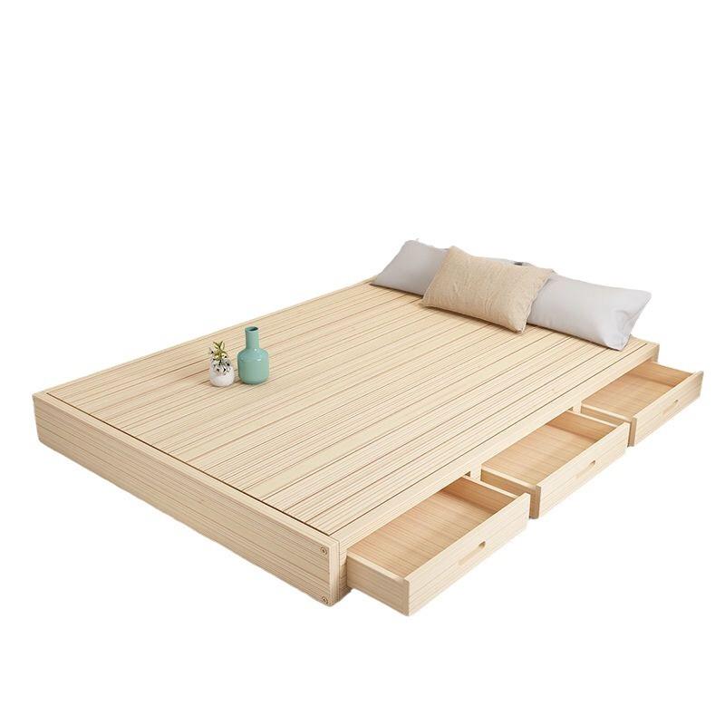 实木硬板双人床排骨架落地铺床日式矮床贴地台榻榻米床架无床头 - 图3