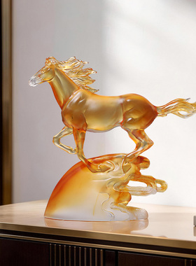 古东东新中式琉璃骏马摆件开业礼