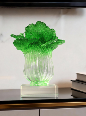 古法琉璃白菜摆件招财开业礼品