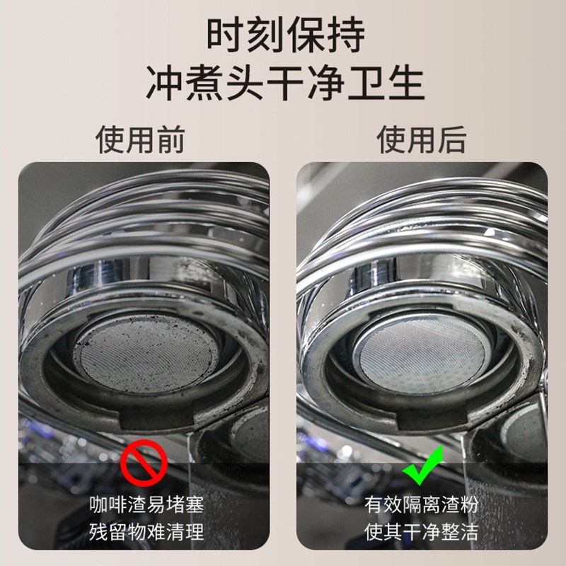 二次分水网51mm咖啡机手柄滤网烧结粉碗双层萃取过滤片304不锈钢 - 图1