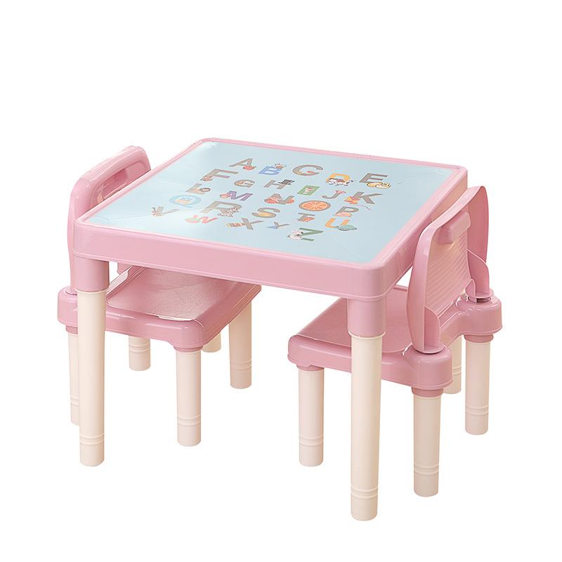Yimei plastic children's study table and chair set kindergarten children's back chair early education chair children's plastic chair