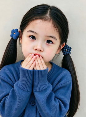 韩系可爱布艺充棉发圈女孩小花格子皮筋头绳不伤发宝宝女童发绳