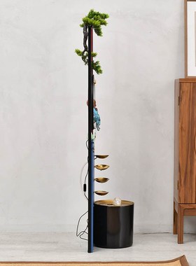 新中式招a财客厅流水喷泉摆件轻奢铁艺现代家居阳台办公室玄关装