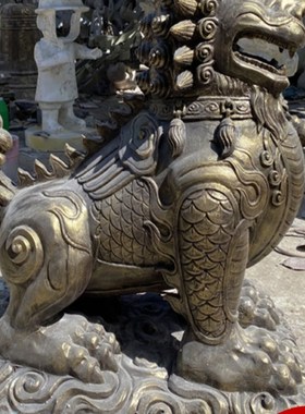 玻璃钢彷铜獬豸法治神兽雕塑大型铸铜公平公M正传统瑞兽司法局摆