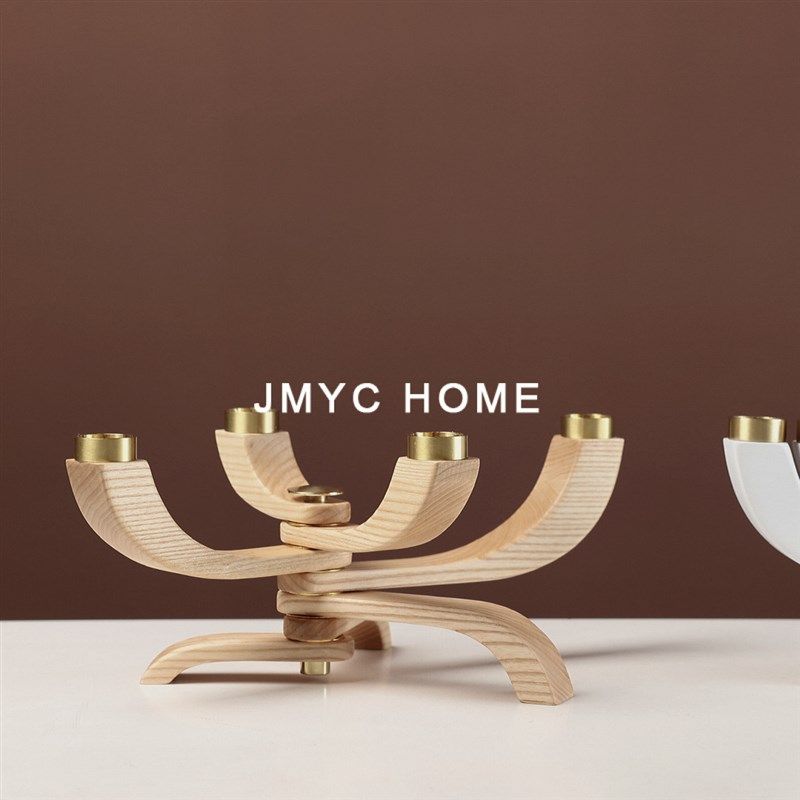 北欧创意复古旋转多头木质蜡烛烛台摆件样板间售楼V处玄关客厅餐,淘宝优惠券,粉丝福利购,淘宝优惠卷