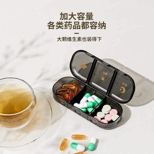便携分装小药盒密封防水分格一日三餐一周七天药品保健品收纳药盒 - 图0