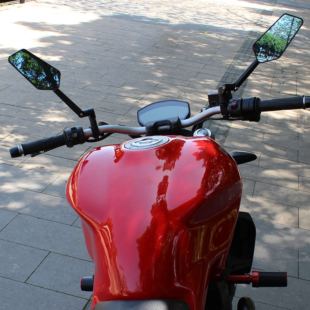 FENRIR铝合金CNC摩托车后视镜通用改装曲面防眩目反光镜街车踏板 - 图3