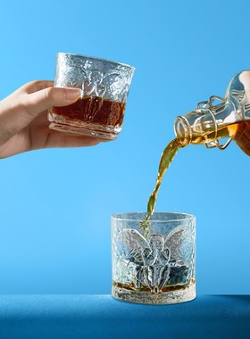 稀奇艺术情侣威士忌玻璃水杯子中国浪漫现代祝福礼盒装