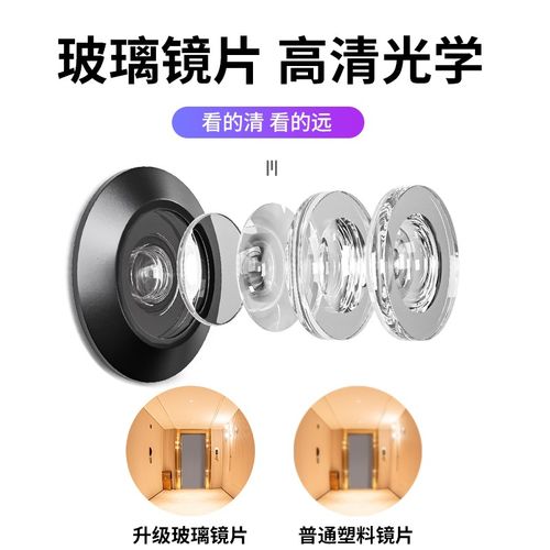 入户门猫眼摄像头门铃防盗门通用门上堵孔门铃防撬二合一监控猫眼 - 图2