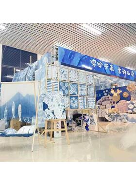 实木网格展示架画展画室幼儿园作品展示架美术展览架移动户内展架