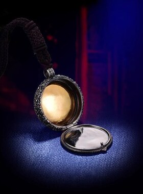言吊坠庵莲师六生藏普莲花金可纯银镀挂件门字箴S9嘎乌盒吊坠装25