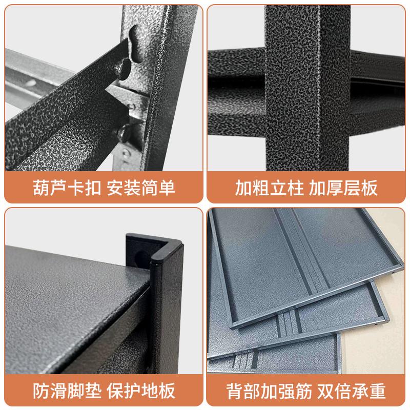 家用货架置物架多层阳台厨房杂物间收纳架商用Q仓库超市展示架铁 - 图3