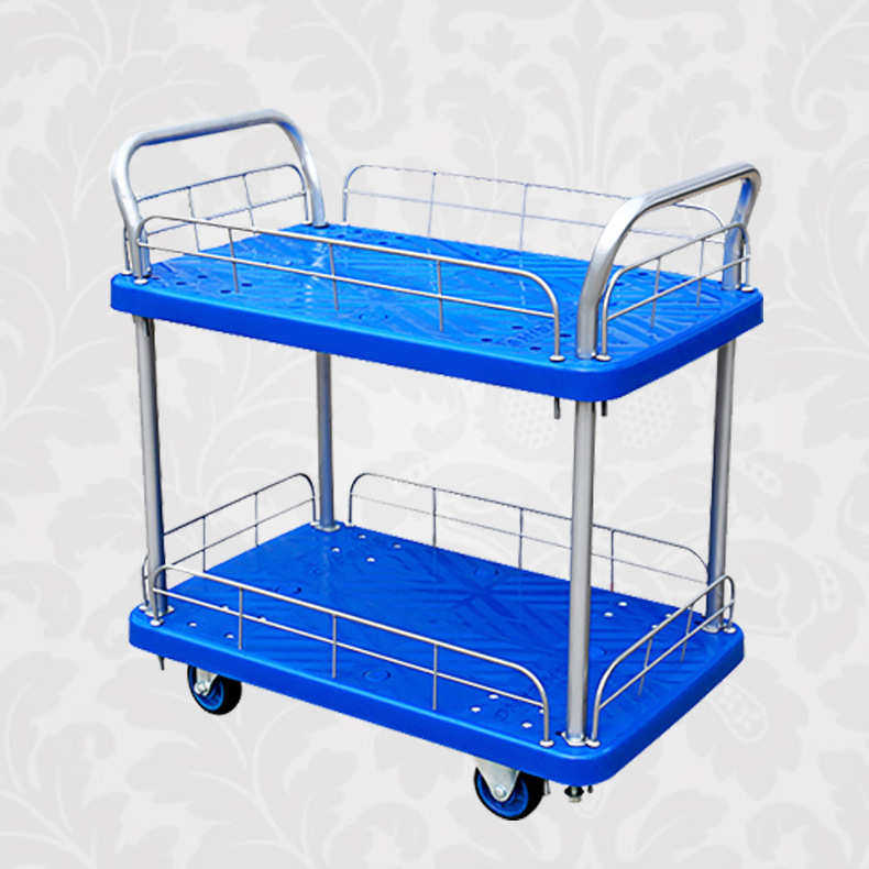 雙層護欄手推車雙扶手物流周z轉車倉庫車間平板手推車現貨供應,淘宝优惠券,粉丝福利购,淘宝优惠卷