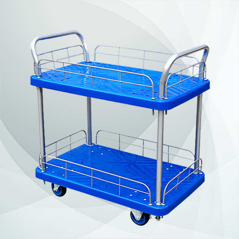 雙層護欄手推車雙扶手物流周z轉車倉庫車間平板手推車現貨供應,淘宝优惠券,粉丝福利购,淘宝优惠卷