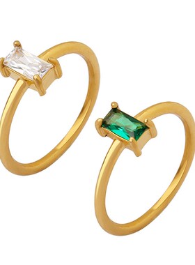 法式浪漫主义复古多码锆石细圈小众戒指女不掉色饰品代发闺蜜指环