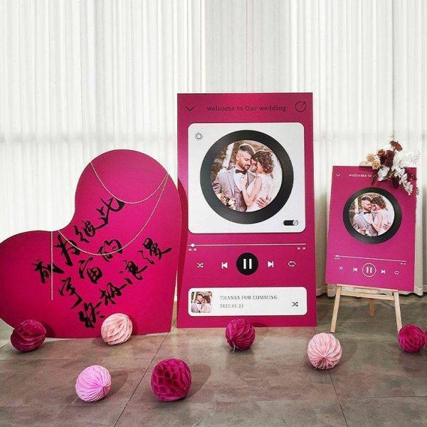 复古唱片机订婚宴背景墙kt板求婚结婚舞台留影区装饰摆件立体爱心,淘宝优惠券,粉丝福利购,淘宝优惠卷