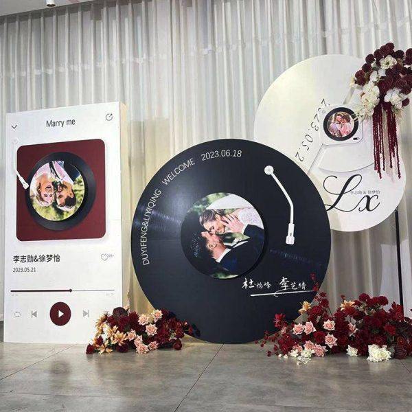 复古唱片机订婚宴背景墙kt板求婚结婚舞台留影区装饰摆件立体爱心,淘宝优惠券,粉丝福利购,淘宝优惠卷