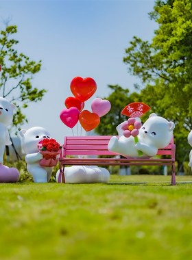 户外玻璃钢小白熊猫雕塑幼儿园售楼处云朵装饰卡通彷真Z动物熊摆