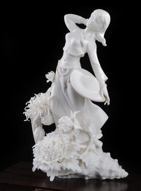 听涛德化白瓷渔女惠安女家居办公室姐妹女上司闺蜜礼品工艺品摆件