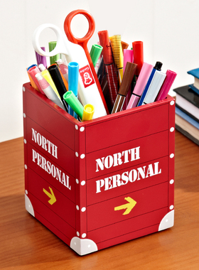 儿童笔筒大容量创意摆设装饰品摆件 书房个性桌面文具欧式收纳盒