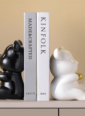 佳感暴力熊小熊仿真书摆件轻奢客厅电视柜办公室家居高级感装饰品