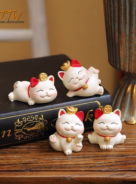 吉祥可爱招财猫 骑车摆件吉祥物 蛋糕装饰新年礼物摆件