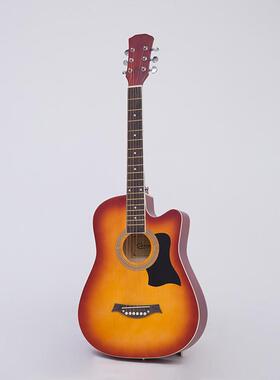 38寸单板云杉木包边哑光亮光抛光吉他民谣木Guitar