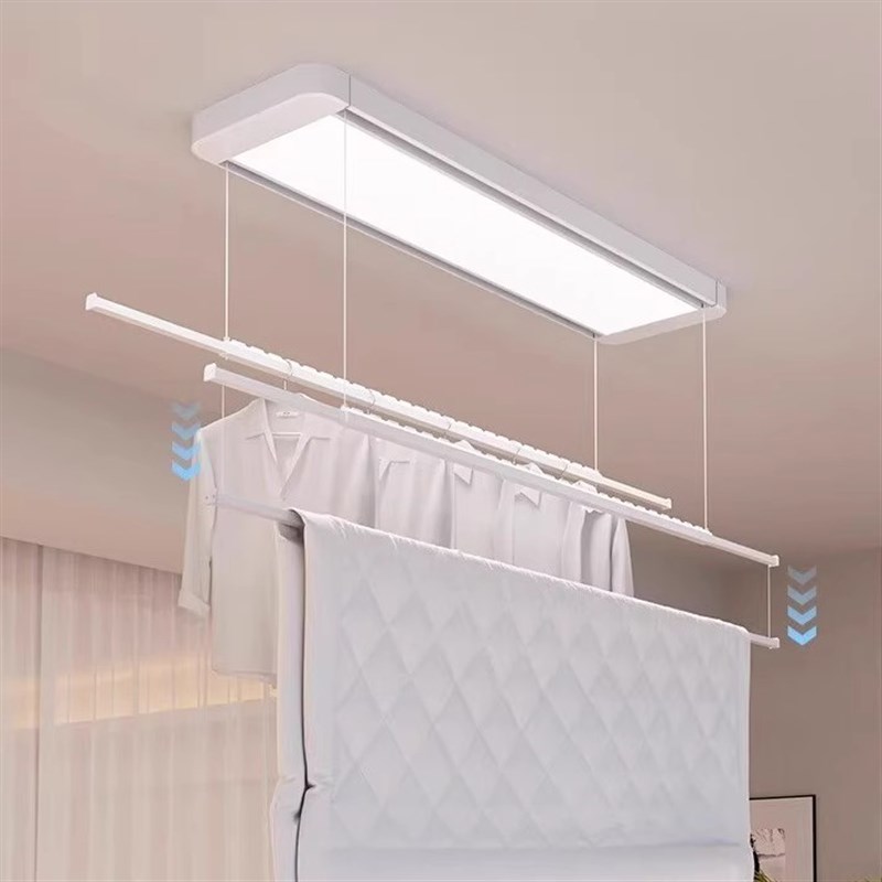 超薄隐形电动晾衣架自动遥控升降智能阳台伸缩小尺寸嵌入晾衣杆机 - 图1