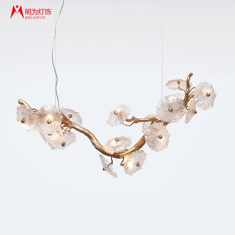 定制别墅旋转楼梯铜灯树枝吊灯 Serip酒店客厅卧室茶室中山灯具厂 - 图1