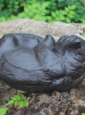 复古铸铁工艺品酒吧会所庭院家居装饰挂件桌面摆件墙壁装饰睡猫