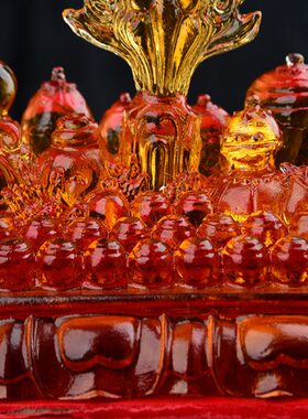 古法琉璃百宝座密宗法器摆件 摩尼宝百宝总集 供佛用品 黄色中号