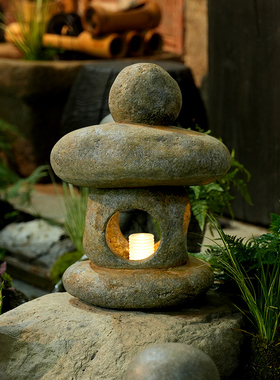 中式仿古a庭院灯户外太阳能石灯笼别墅花园草坪灯造景布置装饰摆