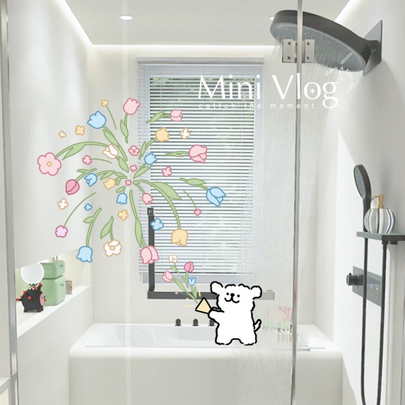 风的来意窗花静电贴2025新款卫生C间浴室玻璃门贴纸装饰小图案贴 - 图1